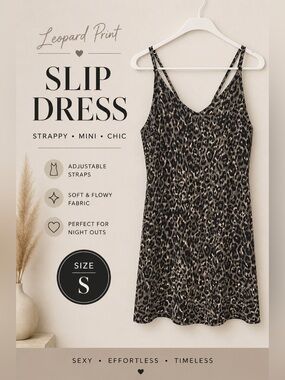 Leopard Print Slip Dress S Mobwife Y2K Strappy Animal Print Mini